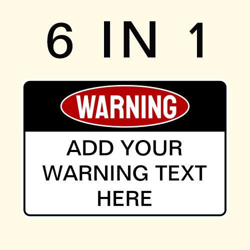 Sheet of 6 Warning Labels Stickers