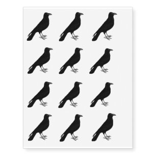 Sheet of Crow Tattoos
