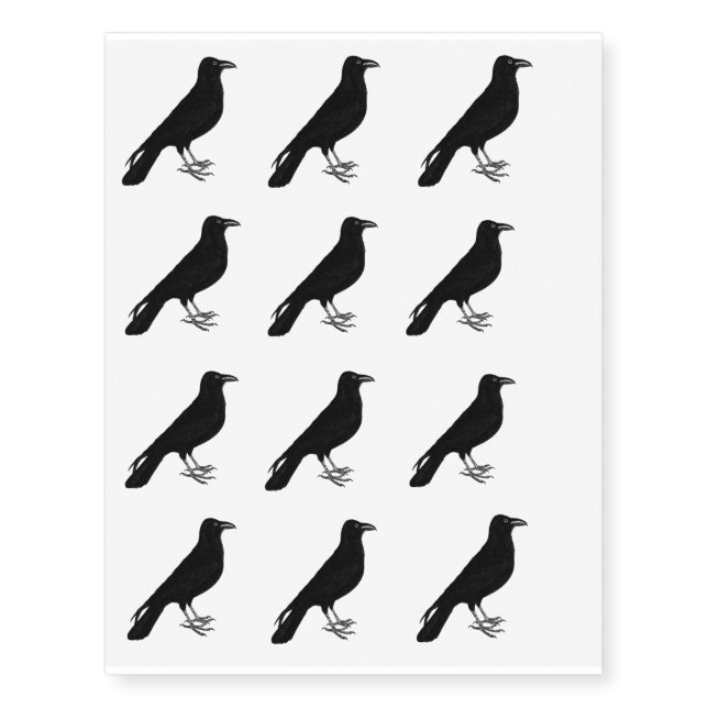 Sheet of Crow Tattoos (Front)
