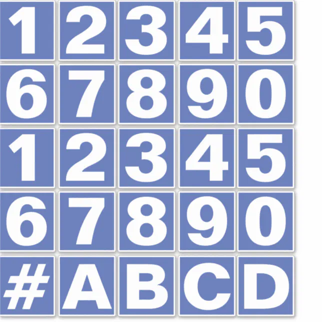 Sheet of Numbers in Blue and White Stickers | Zazzle