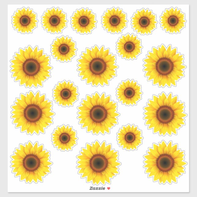 Sheet of Sunflower Stickers  (Sheet)