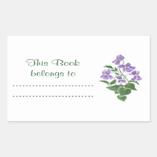 Sheet of Sweet Violets Adhesive Bookplates