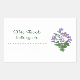 Sheet of Sweet Violets Adhesive Bookplates