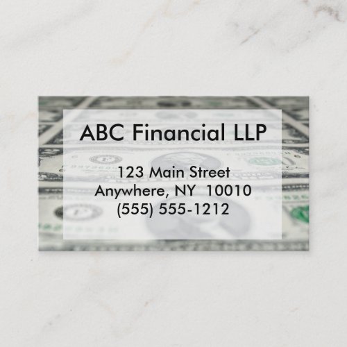 Sheet of Two Dollar Bills Business  Card
