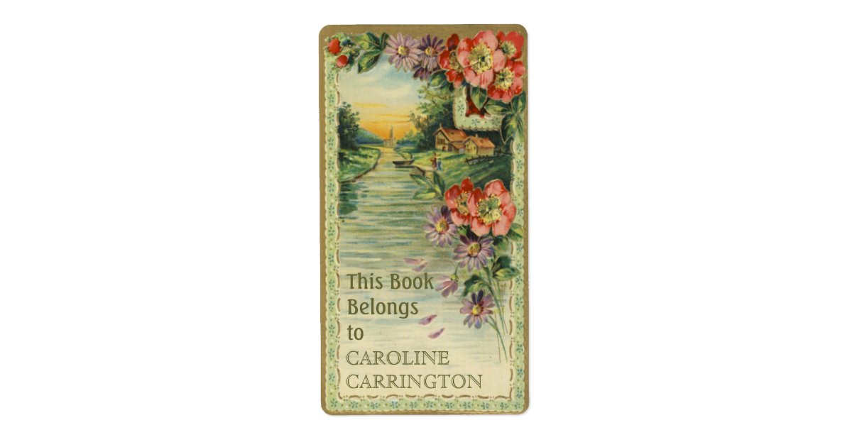 Sheet of Vintage This Book Belongs To Stickers | Zazzle.com