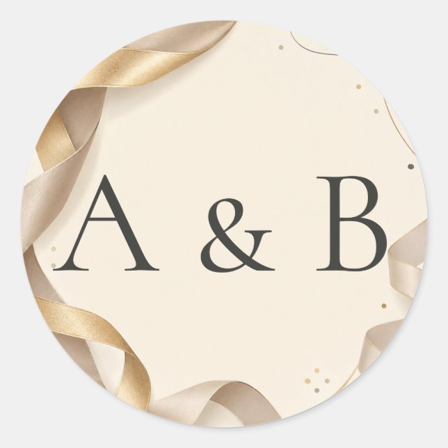 Sheet:Stylish Monogram Wedding Envelope Seals (Front)