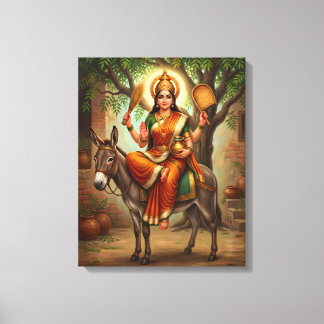 Sheetla Mata Hindu Devotional Canvas Art