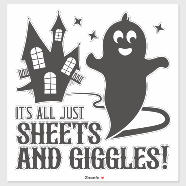 Sheets & Giggles – Humorous Halloween Ghost Design Sticker (Sheet)