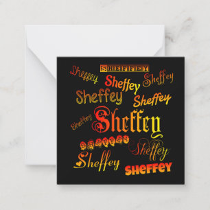 Sheffey Fonts - Orange, Red and Yellow Note Card