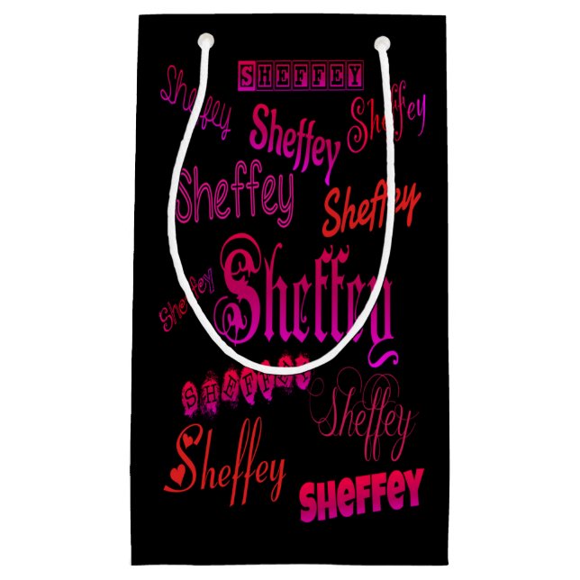 Sheffey Fonts - Pink and Red Small Gift Bag (Front)
