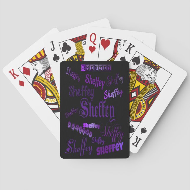 Sheffey Purple Fonts Poker Cards (Back)