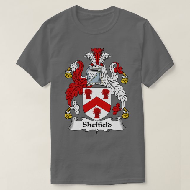 Sheffield Coat of Arms Family Crest  T-Shirt (Design Front)