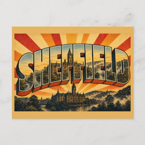 Sheffield England River Sheaf Green City Vintage Postcard