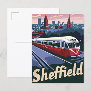 Sheffield Great Britain Travel Illustration Postcard