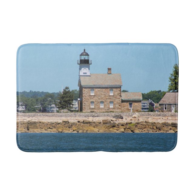 Sheffield Island Lighthouse, Connecticut Bathroom Mat (Front)