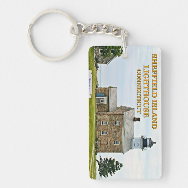 Sheffield Island Lighthouse, Connecticut Keychain (Front)