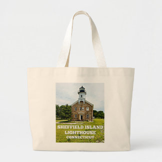 Sheffield Island Lighthouse, Connecticut Large Tote Bag