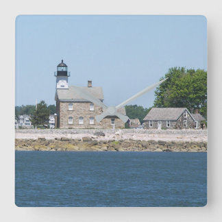 Sheffield Island Lighthouse, Connecticut Square Wall Clock