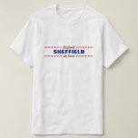 [ Thumbnail: Sheffield - My Home - England; Red & Pink Hearts T-Shirt ]
