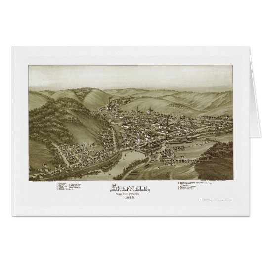 Sheffield, PA Panoramic Map - 1895 Cards (Front Horizontal)