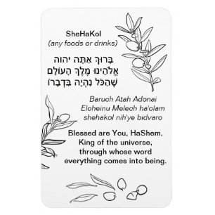 SheHaKol Food Blessing Magnet