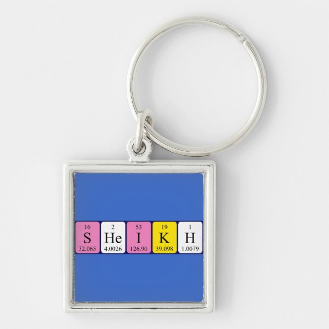 Sheikh periodic table name keyring (Front)