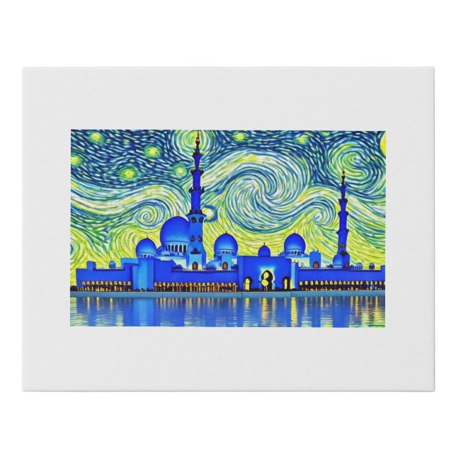 Sheikh Zayed Grand Mosque, Abu Dhabi on a Canvas (Front)