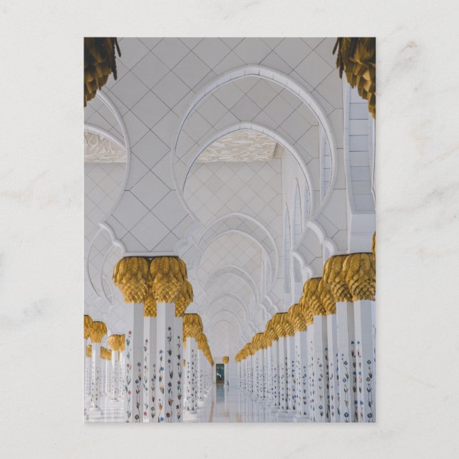 Sheikh Zayed Grand Mosque columns,Abu Dhabi Postcard (Front)