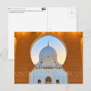 Sheikh Zayed Mosque, Abu Dhabi, UAE Travel Postcard