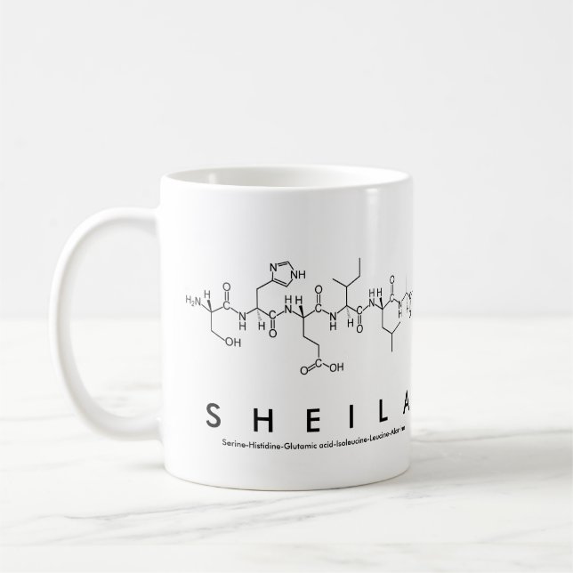 Sheila peptide name mug (Left)