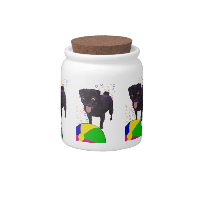 Sheila's Pug - Ball Love Candy Jar (Right)