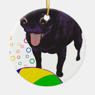 Sheila's Pug - Ball Love Ceramic Ornament