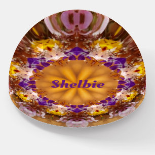SHELBIE ~ CUTE! Nasturtiums and Geraniums ~DOME ~ Paperweight