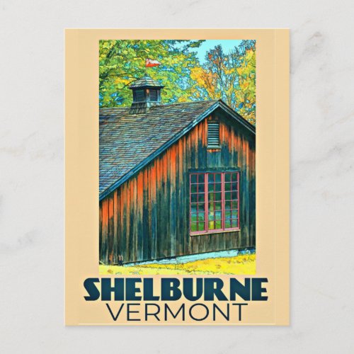 Shelburne Vermont vintage travel poster Postcard