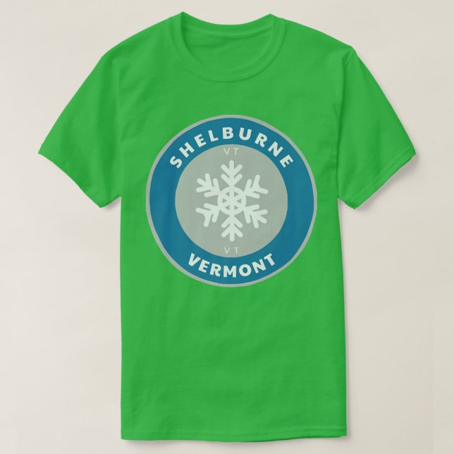 Shelburne Vermont VT Winter Snow Snowflake Badge S T-Shirt (Design Front)