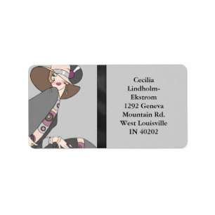 Shelby, 1920s Lady in Gray and Rose Label