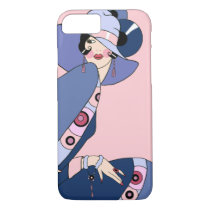 Shelby, 1920s Lady in Pink and Blue iPhone 8/7 Case Shelby, 1920s Lady in Pink and Blue iPhone 8/7 Case