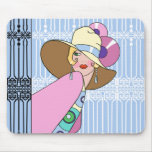 Shelby, 1930s Lady In Blue And Pink Mouse Pad at Zazzle