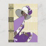 Shelby, 1930s Lady In Cream And Purple Postcard at Zazzle
