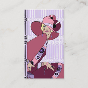Shelby, 1930s Lady in Lavender and Wine Business Card