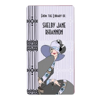 Shelby  1930s Lady In Mauve And Gray Label by metroswank at Zazzle
