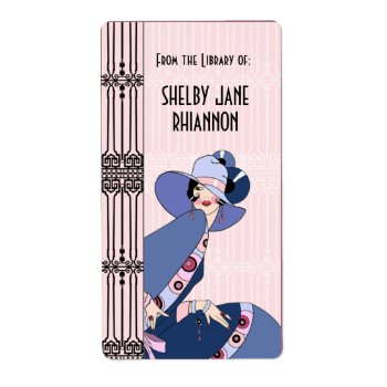 Shelby  1930s Lady In Pink And Blue Label by metroswank at Zazzle