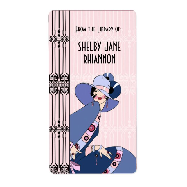 Shelby, 1930s Lady in Pink and Blue Label (Front)