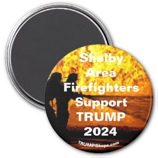 Shelby Area Firefighters Support TRUMP 2024 Flames Magnet