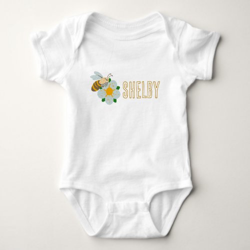 Shelby Bee Baby Name Outfit Custom B Cute Vintage  Baby Bodysuit