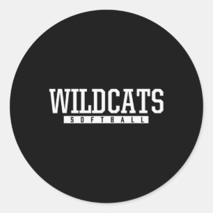 Shelby County Wildcats Softll Hs Classic Round Sticker