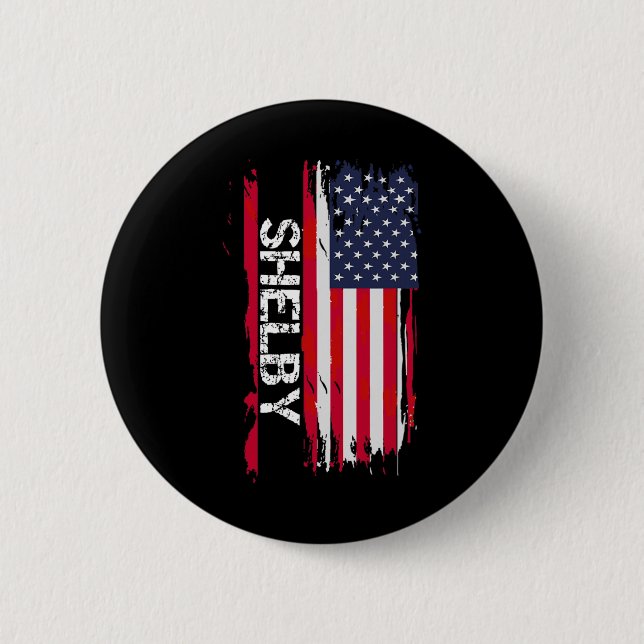 Shelby Flag America  Button (Front)