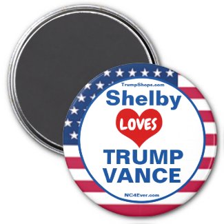 Shelby LOVES TRUMP VANCE patriotic Magnet