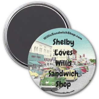 Shelby Loves Willis Sandwich Shop Fridge Magnet