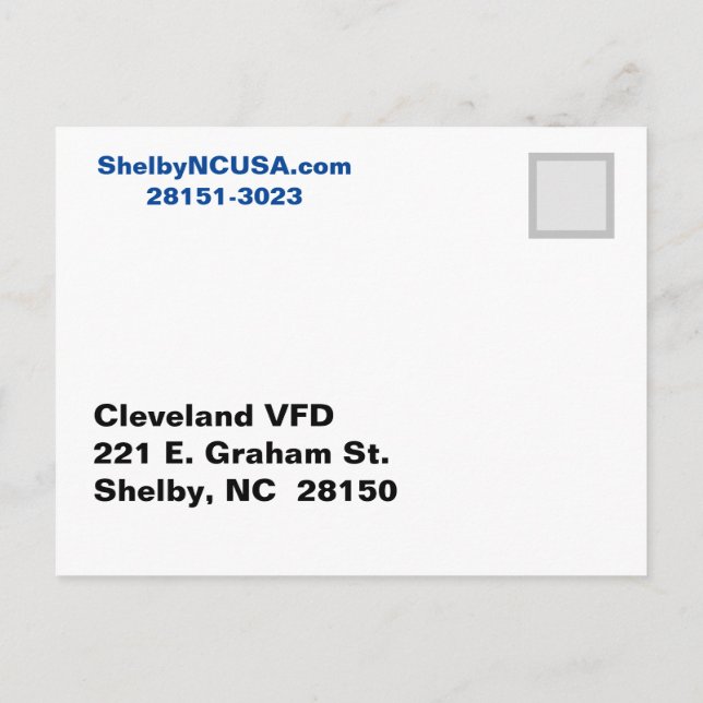 Shelby NC Historic Postcard (Back)